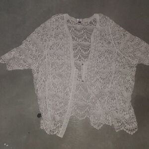 White Lace 2 Button Cardigan